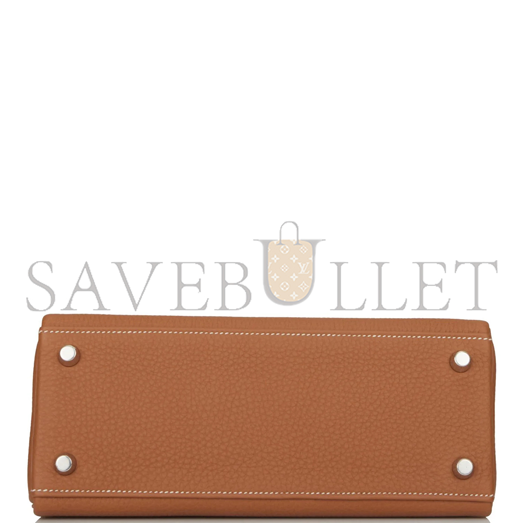 HERMÈS MASTER KELLY RETOURNE 25 GOLD TOGO PALLADIUM HARDWARE (25*17*7cm) 